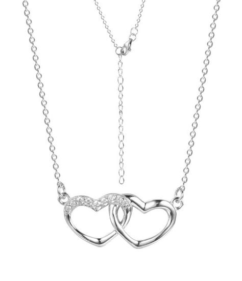 buy fine jewelry love purity double heart design 925 sterling silv… sterling