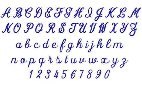 Large Simple Script Machine Embroidery Font Alphabet 3