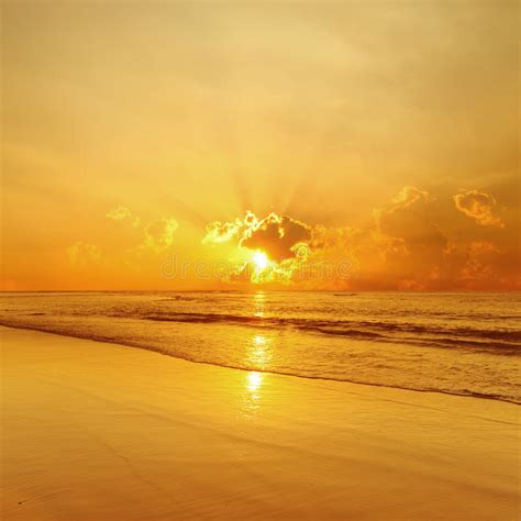 Gold Beach And Sea Sunset Stock Image Image Of Coastline 26001713