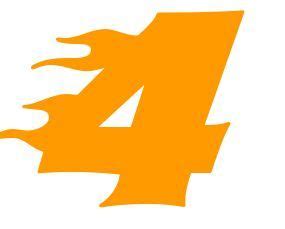 The Number Four Is Shown In Orange And White With Flames Coming Out Of Its Upper Part