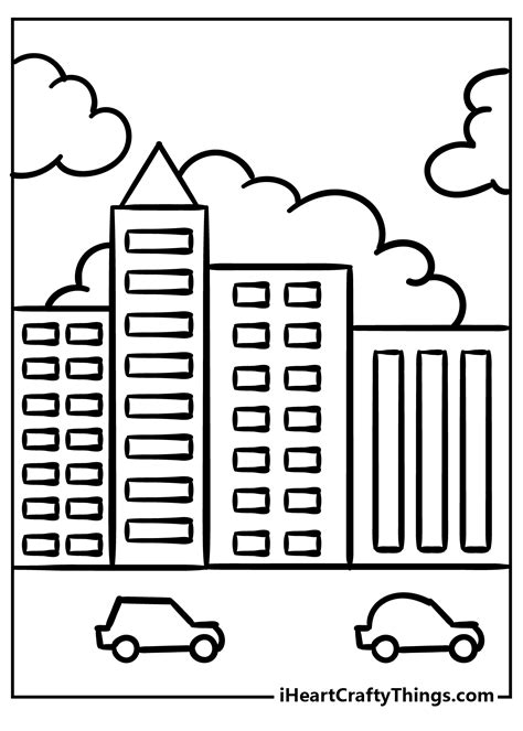 City Building Coloring Page