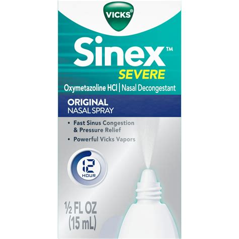 Vicks Sinex Severe Nasal Spray With Menthol 050 Oz