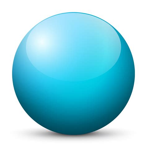 Turquoise Blue Colored Sphere Orb With Shinyglossy And Gleaming