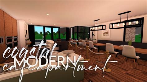 Bloxburg Coastal Modern Café Apartment 150k House Build Youtube