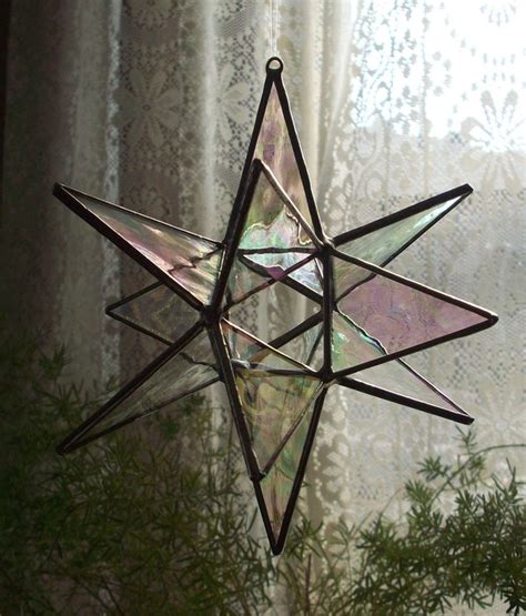 Stained Glass Star 6 12 Point Moravian Star Etsy Stained Glass