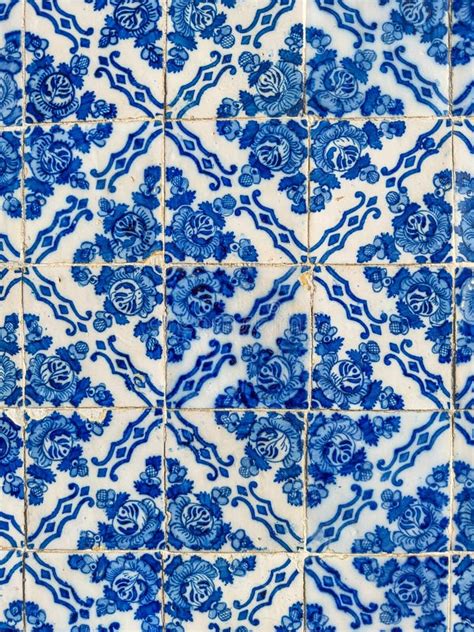 Traditional Ornate Portuguese Decorative Tiles Azulejos Stock Photo