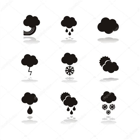 Black Weather Icons — Stock Vector © Isabelle 4184810