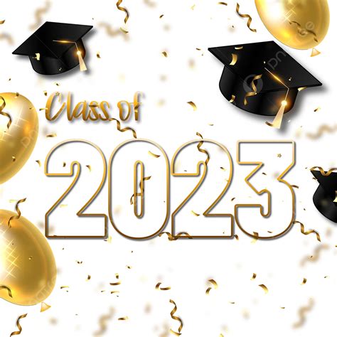 Graduation Class Of 2023 Ribbon Balloon Gold Koniec Semestru Czapka