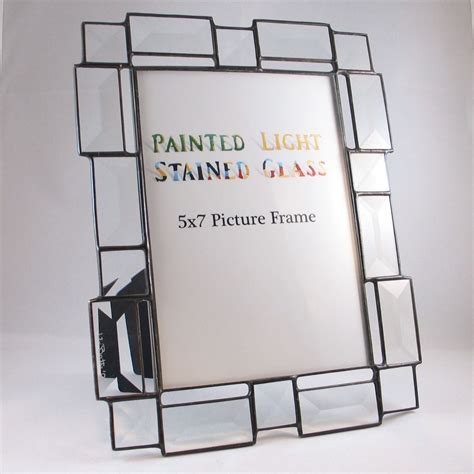 Glass used may not match the picture exactly. Custom Made 5x7 Stained Glass Bevel Picture Frame by ...