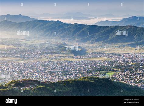 Pokhara City View From Sarangkot Hill Nepal Stock Photo Alamy