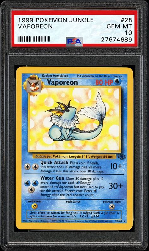 Maybe you would like to learn more about one of these? Auction Prices Realized Tcg Cards 1999 Pokemon Jungle Vaporeon