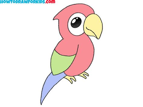 How To Draw A Macaw Easy Drawing Tutorial For Kids