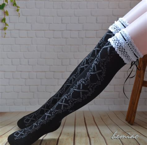 Sexy Thigh High Black Lace Socks Over The Knee Leg Etsy