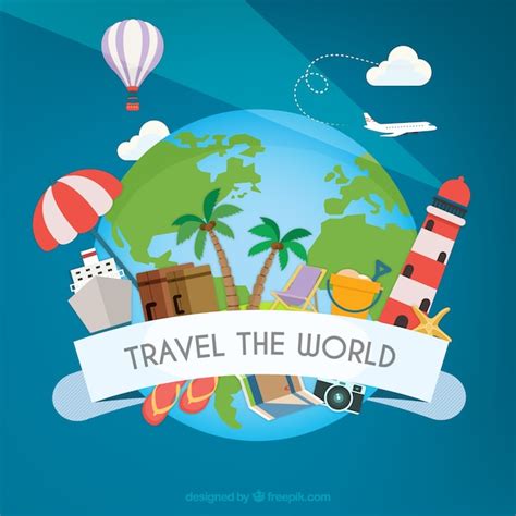 Travel The World Vector Premium Download