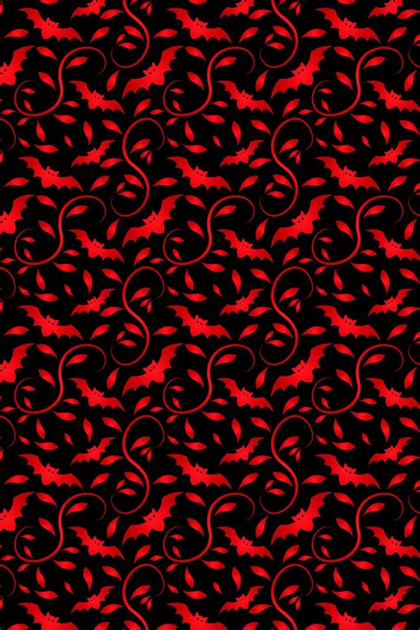 Modern Halloween Spooky Red Bats Pre Pasted Wallpaper 3170
