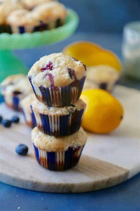 Lemon Blueberry Muffins Topped With Lemon Glaze And Streusel