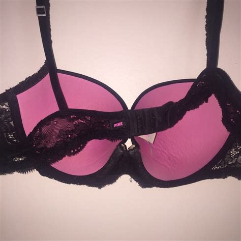 pink victoria s secret intimates and sleepwear pink by victorias secret black lace bra poshmark