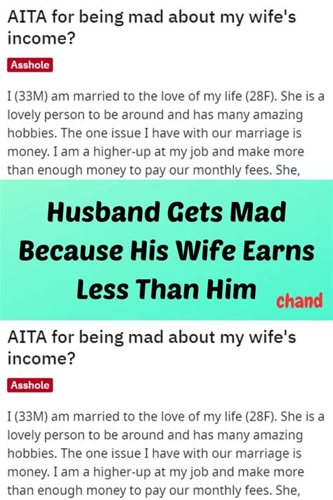 the text on this page reads husband gets mad because his wife earn less than him