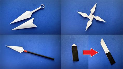 Amazing 4 Origami Paper Ninja Weapons Paper Kunai Ninja Star