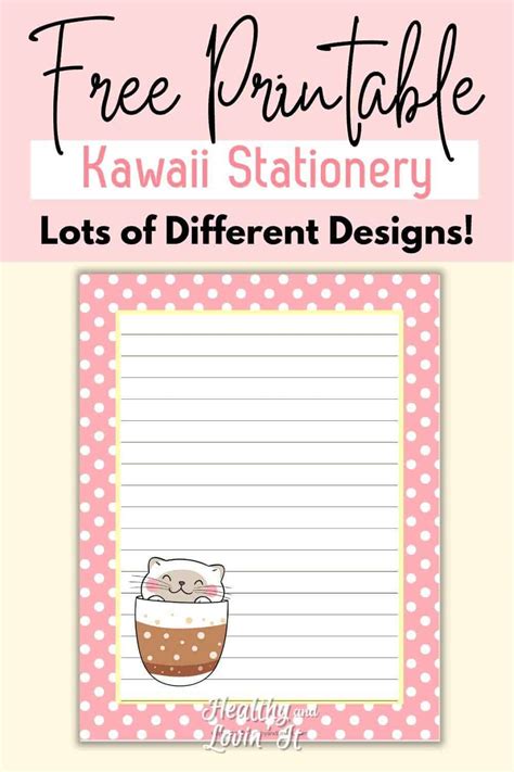 Free Kawaii Printable Stationery Lots Of Cute Lined Paper Healthy