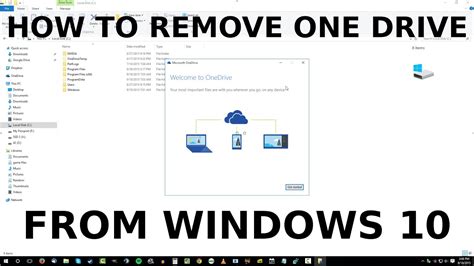 How To Remove Onedrive From Windows Youtube