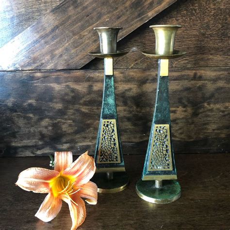 Located in new orleans, la. Vintage Jewish candle holders made in Israel by Dayagi mid ...