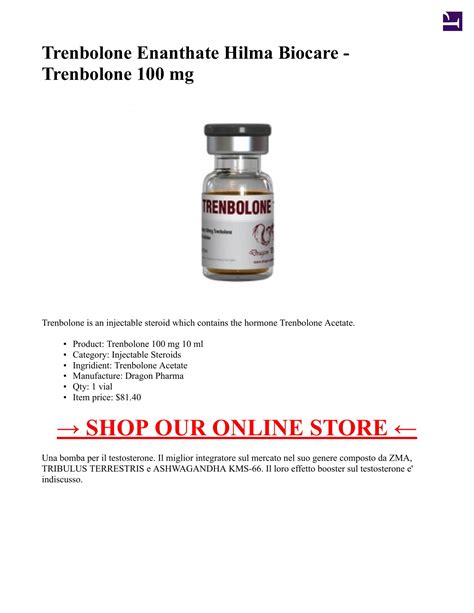 Trenbolone Enanthate Hilma Biocare Trenbolone 100 Mg 1 Vial 10 Mlpdf