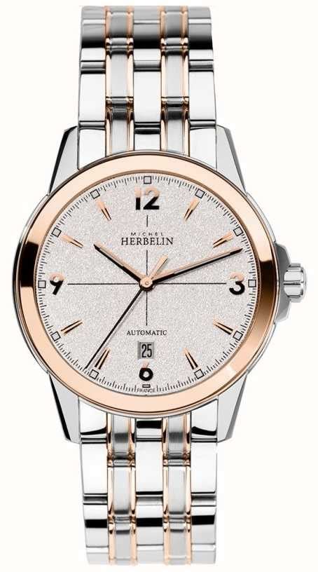 michel herbelin mens automatic ambassador stainless steel and rose pvd 1650 btr12 first class