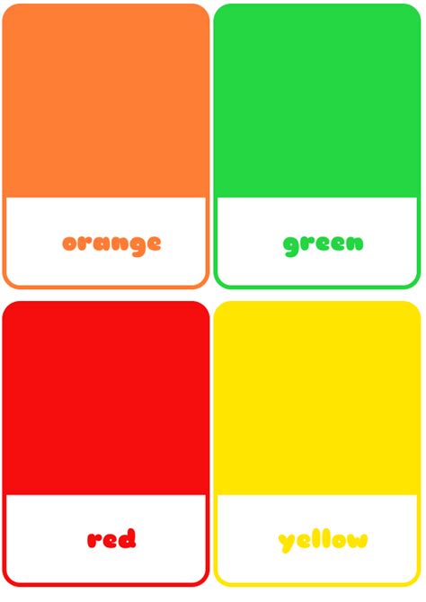 Printable Color Cards