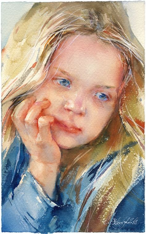 Custom Watercolor Painting Original Child Portrait Painting Etsy