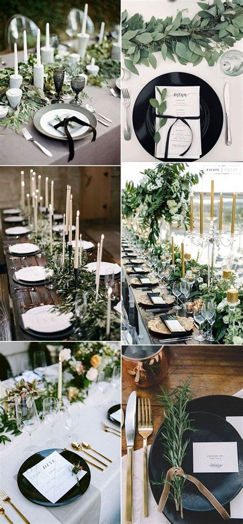 35 Green Black And White Wedding Ideas For Fall 2019 Wedding Table