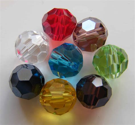 75pcs 8mm Faceted Round Crystal Beads Mixed Colours Beadsforewe