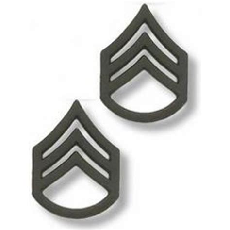 Us Army Staff Sergeant Black Metal Collar Rank Insignia