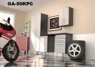 Almond premium cabinets, saddle tan coating blend, and storage accessories. Premium Garage Office Storage Cabinets