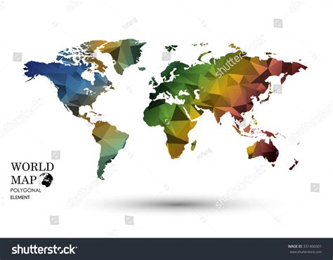 Polygonal World Map Vector Stock Vector Royalty Free 331406501