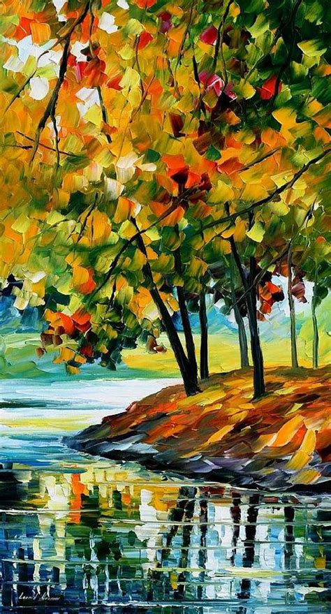 Late Fall Palette Knife Landscape Oil Painting On Canvas