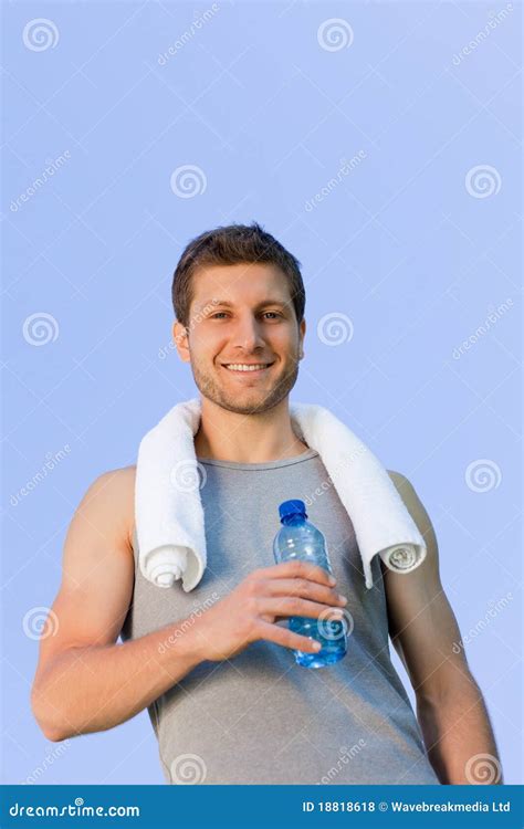 Man Drinking Water After The Gym Stock Photo Image Of Lifestyle