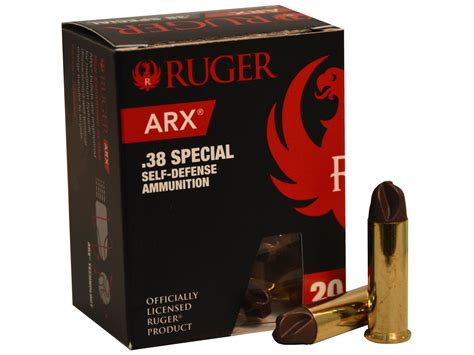 Ruger Self Defense 38 Special Ammo 77 Grain Inceptor ARX Fluted Lead