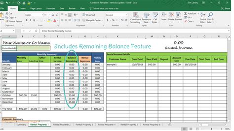 Rent Collection Spreadsheet Template