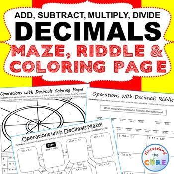 Get html color codes, hex color codes, rgb and hsl values with our color picker, color chart and html color names. DECIMALS Maze, Riddle & Coloring Page (Fun Activities ...