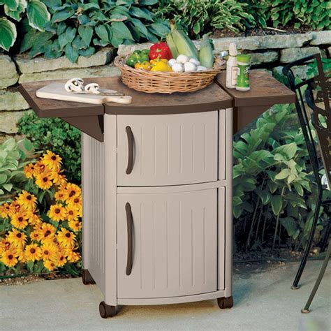 Buy Patio Outdoor Storage Cabinet And Bbq Prep Station Cooking Grill