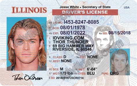 Illinois Il Drivers License Psd Template Download Idviking Best