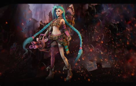 Wallpaper Girl Weapons League Of Legends Jinx Loose Cannon Images