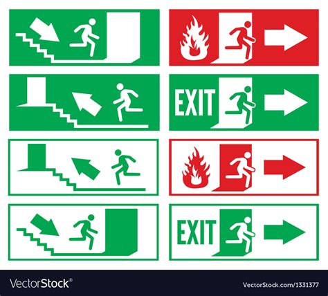 Emergency Exit Signs Royalty Free Vector Image