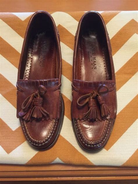Cole Haan Men S Loafer Size N Brown Leather Pinch Tassel Kilt Shoes Ebay