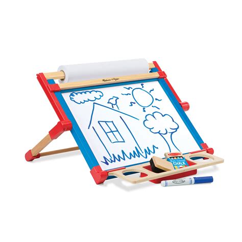 Melissa And Doug Double Sided Wooden Tabletop Art Easel And Art Supplies