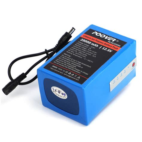 Dc 12v Battery Pack 7a ~ 30a Lithium Ion Polymer W Charger Poover