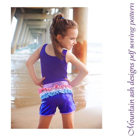 gymnastics dance shorts 4 pdf sewing pattern girls sizes 2 14 ruffle back shorts athletic