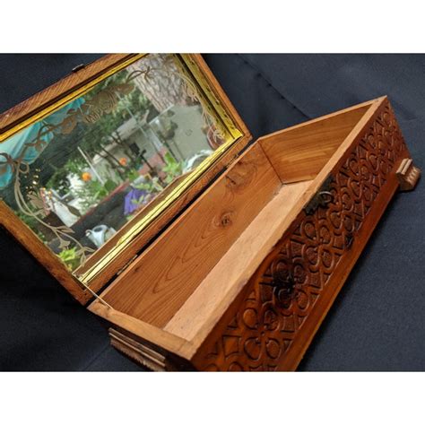 Vintage Wooden Jewelry Box Hand Carved Trinket Box Chairish