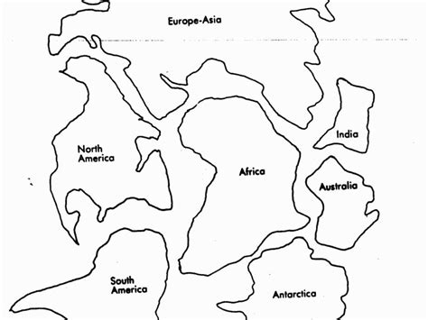 A large colorful map of the world. Continent Coloring Pages | Continents and oceans, Pangaea ...
